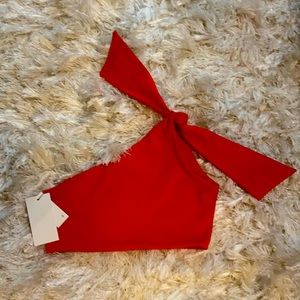 Stylish Red one shoulder bikini top made by Londre